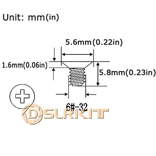DSLRKIT 6/32#6-32 x 1/4in Flat Head Screw for 3.5in Hard Drive Hot Swap Caddy Tray (Pack of 50) - Image 2